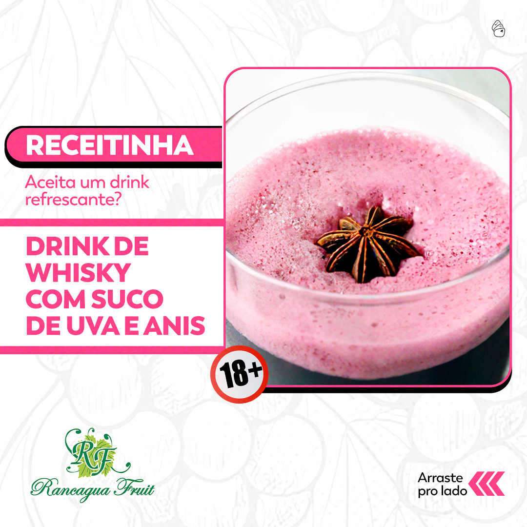 imagem noticia Drink de whisky com suco de uva e anis